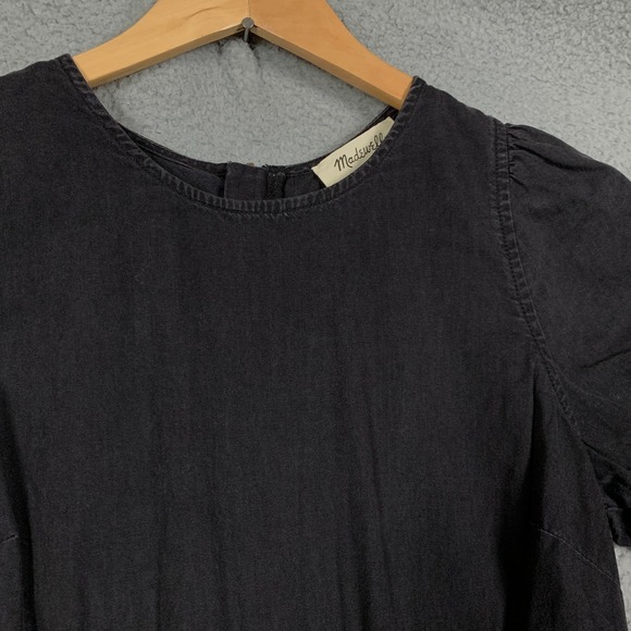 Madewell Dress Size 6 Mulgrove Wash Denim Cutout Midi Asymmetric Hem NWT $138 - Picture 6 of 16